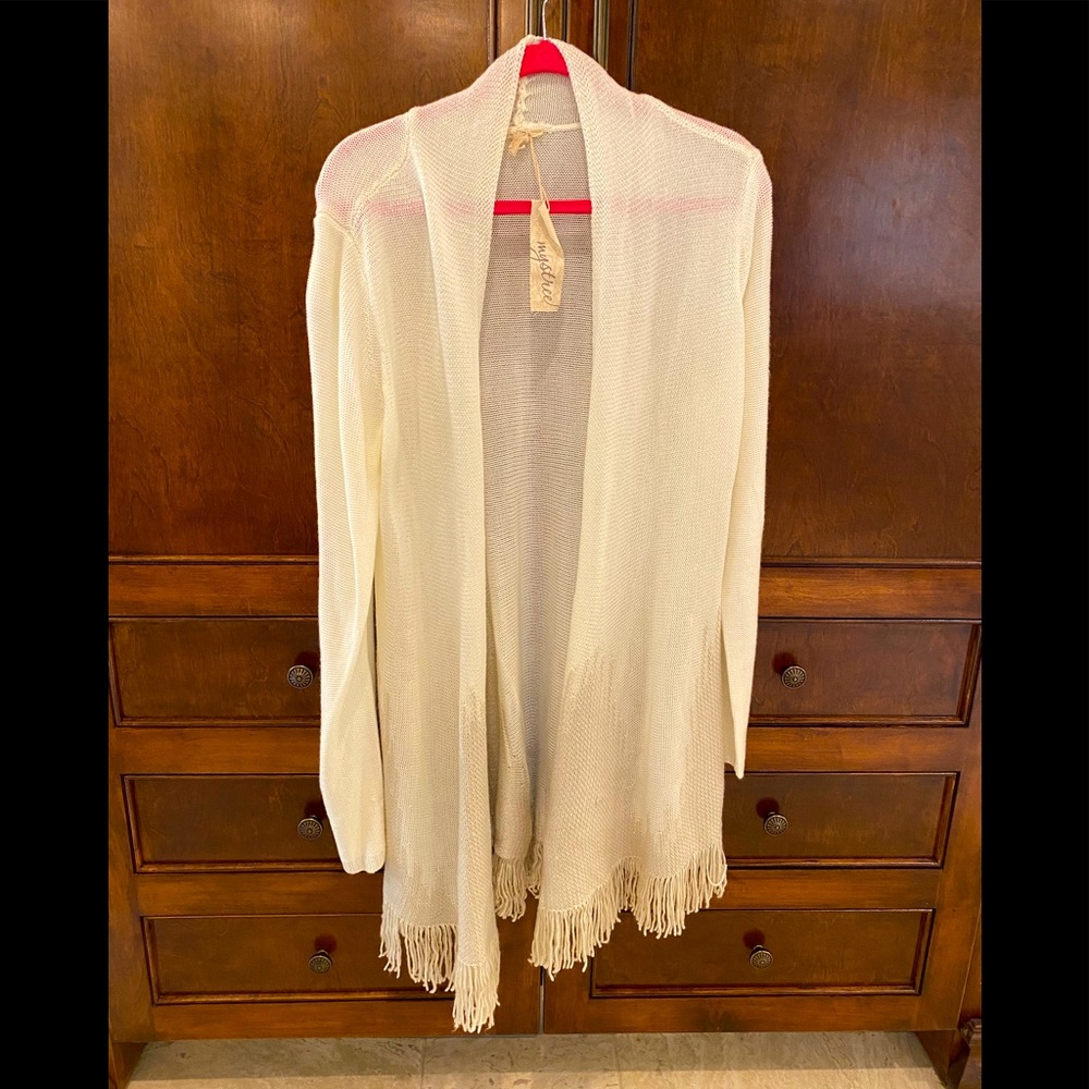 Mystree Fringe Cardigan Sweater